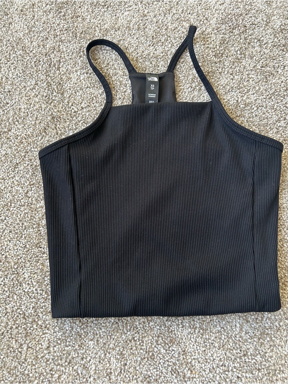The North Face Black Ribbed Cropped Tank